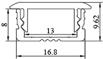 Профиль алюминиевый AKS LIRA-1708 врезной с экраном, цвет алюминий, 3м - фото 2