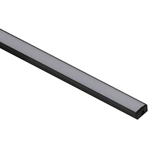 Профиль алюминиевый AKS SIRIUS-1407S накладной с экраном, цвет черный, 2м